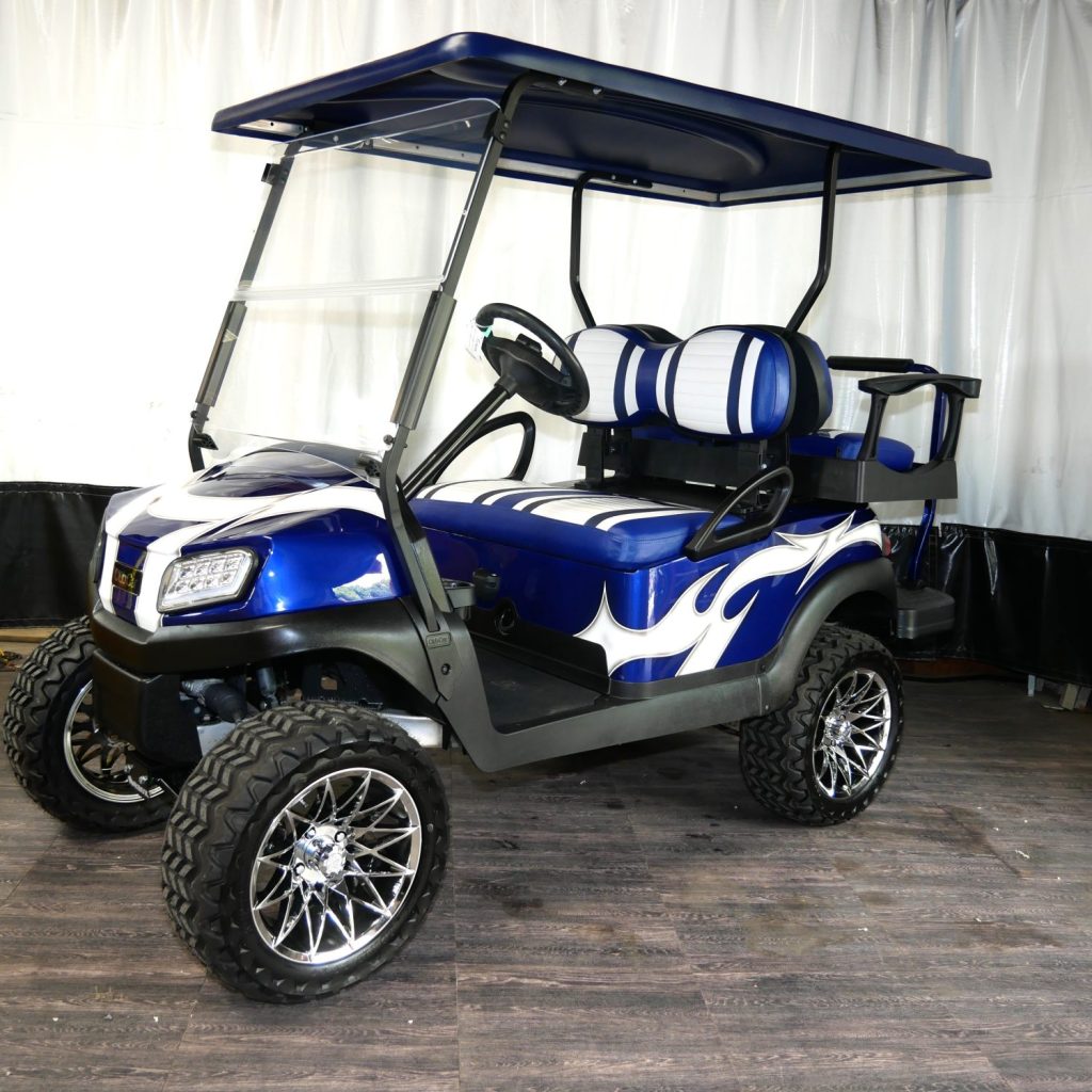 2020 Club Car Tempo 2+2 Electric Blue and White